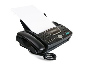 Fax machine with document clipart