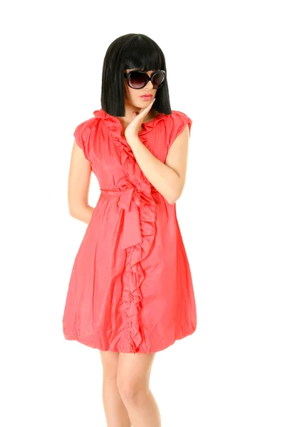 Mooie mannequin in mini jurk — Stockfoto