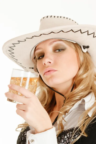Cowgirl avec whisky — Photo