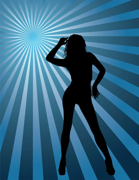 Danse disco fille — Image vectorielle