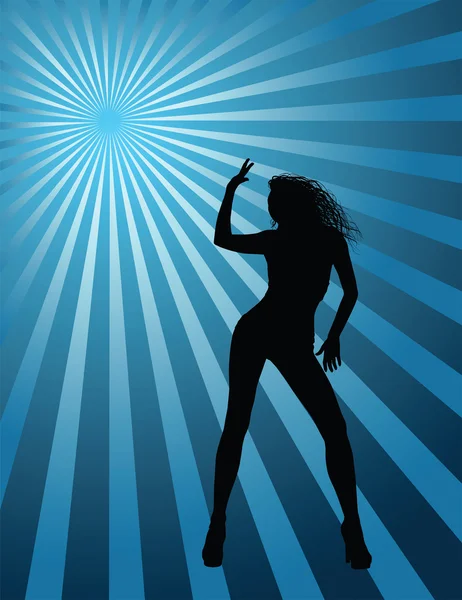 Danse disco fille — Image vectorielle