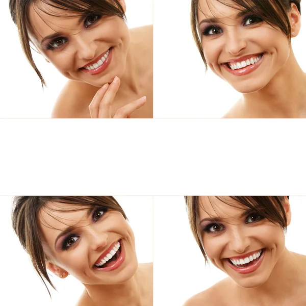 Glad leende kvinna — Stockfoto