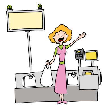 Self Checkout Grocery Store Register clipart