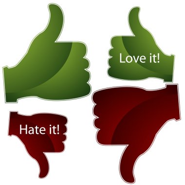 Love it Hate it Thumbs clipart