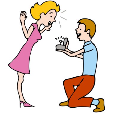 Man Proposes to Woman clipart