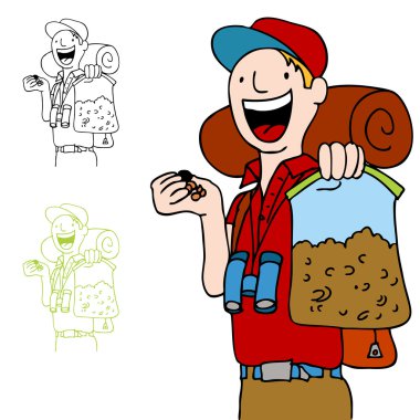 Hiker Eating Trailmix clipart