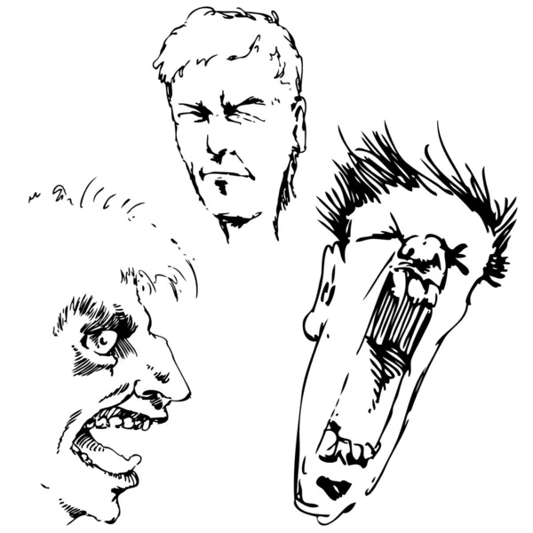 Zlobí tváře — Stockový vektor