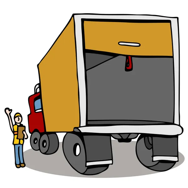 Truck Safety Inspection — Stock Vector