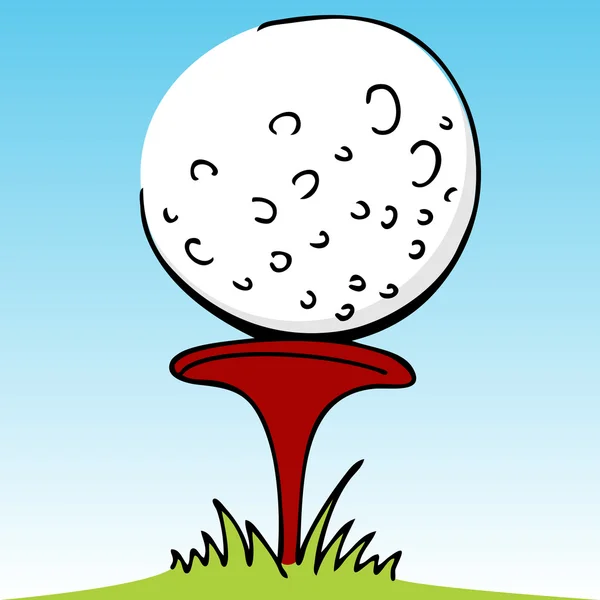 Golf ball met divot — Stockvector