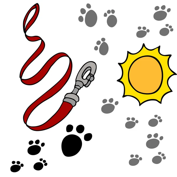 Собаки поводок Pawprints — стоковий вектор
