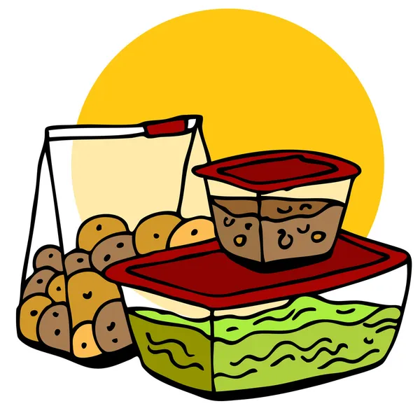 Stockage des restes de nourriture — Image vectorielle
