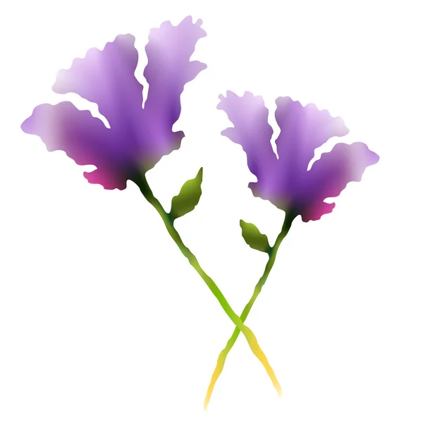 Fioletowe kwiaty akwarela — Wektor stockowy