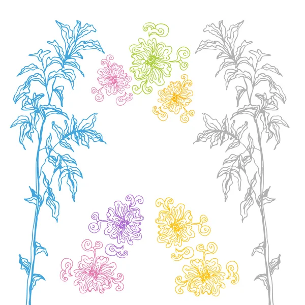 Tige de la plante et fleur — Image vectorielle