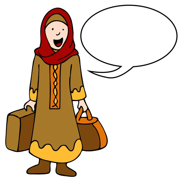 Moslim meisje reiziger — Stockvector