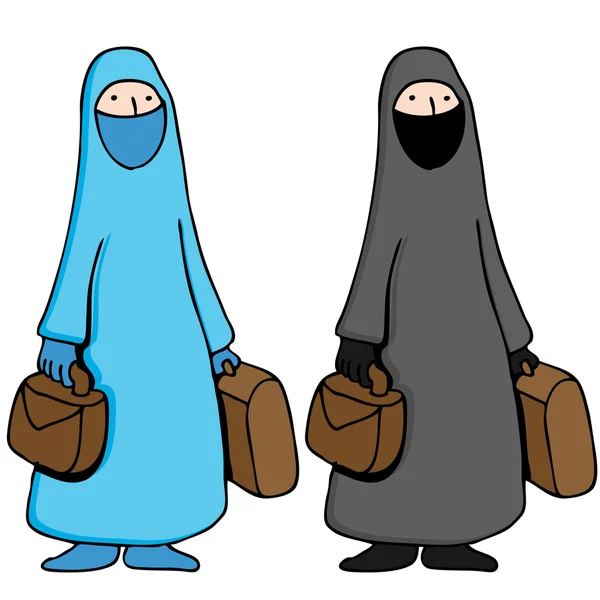 Μουσουλμανική γυναίκα που φοράει την μπούρκα — Διανυσματικό Αρχείο
