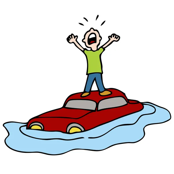 Auto überflutet — Stockvektor