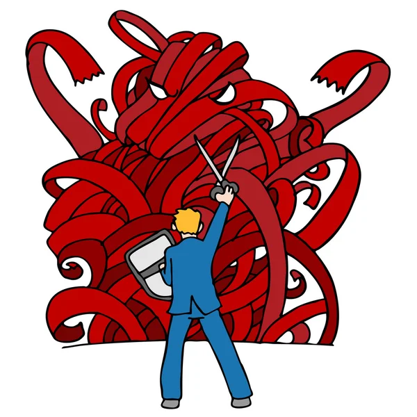 红色磁带的怪物 — 图库矢量图片