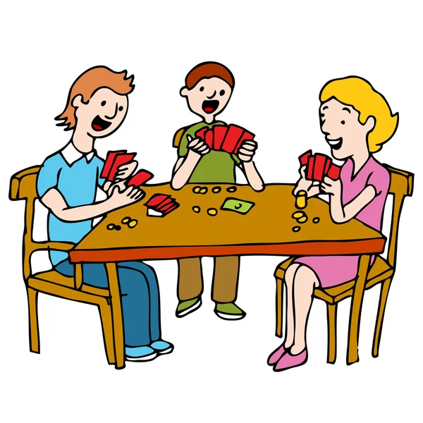 Jouer au jeu de cartes de poker — Image vectorielle