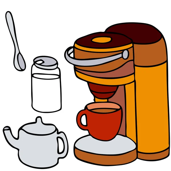 Máquina de café de una sola porción — Vector de stock