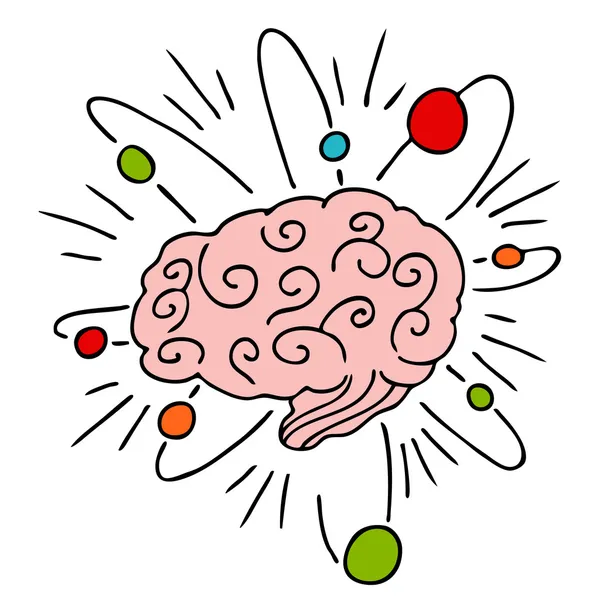 Puissance cérébrale atomique — Image vectorielle