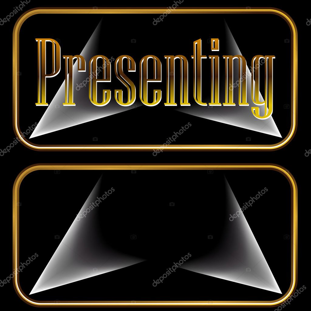 Presenting Gold Spotlight Buttons — Stock Vector © cteconsulting 5270371