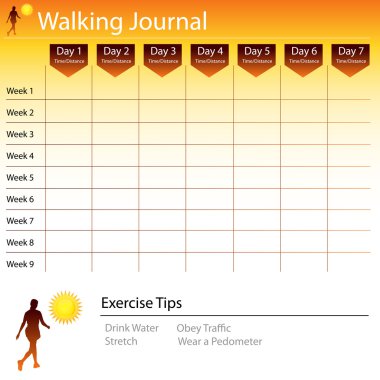 Walking Journal Chart clipart