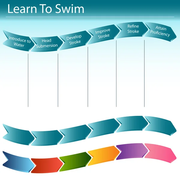 Aprenda a nadar Slide —  Vetores de Stock