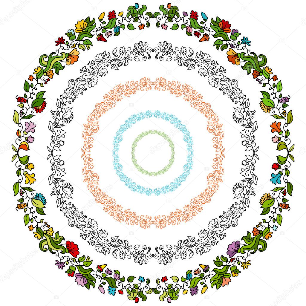 Flower Floral Circle Set