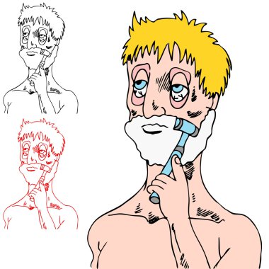 Tired Man Shaving clipart