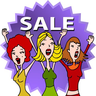 Big Shopping Day Girls clipart