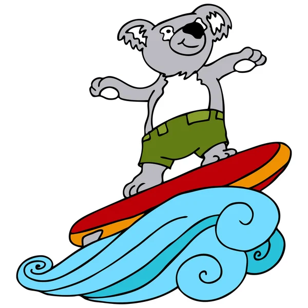 Sörf koala — Stok Vektör