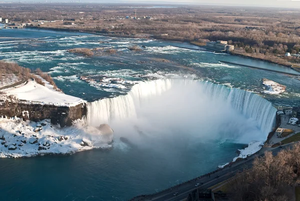 Horseshoe Falls (Niagara) van bovenaf in de Winter — Stockfoto