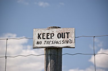 Keep Out - No Trespassing Sign clipart