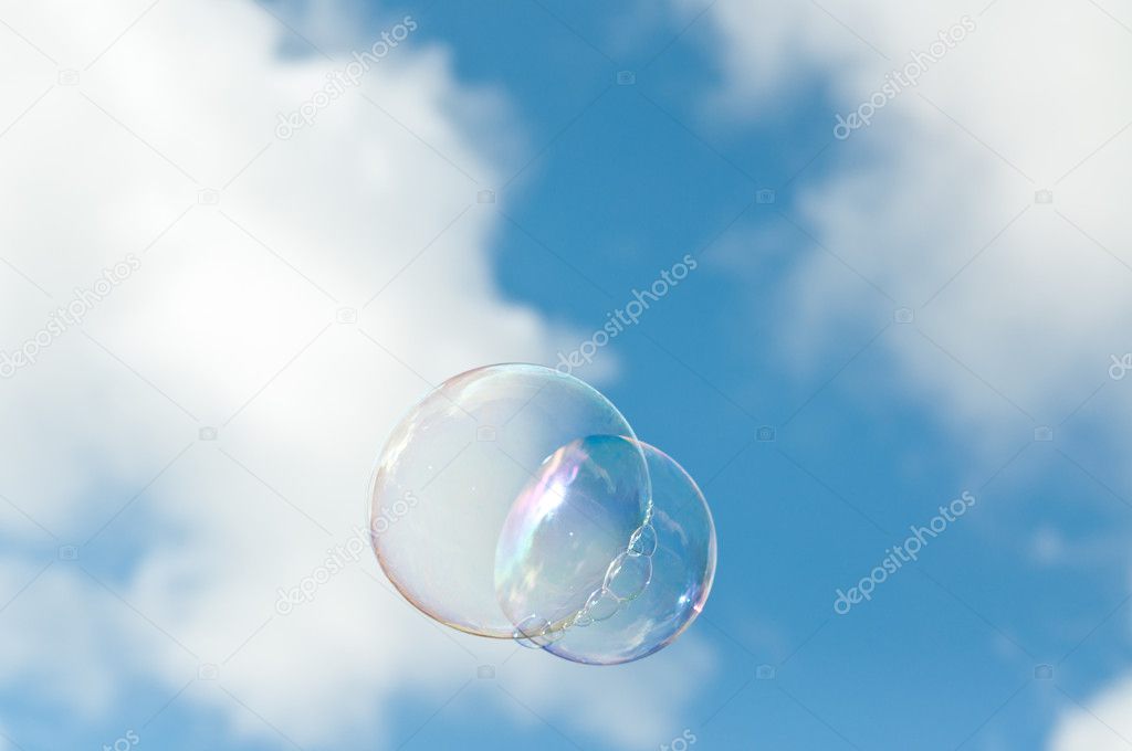 Soap Bubbles Floating Through the Air