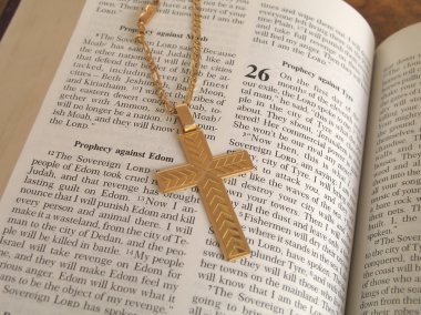 Bible with crucifix clipart