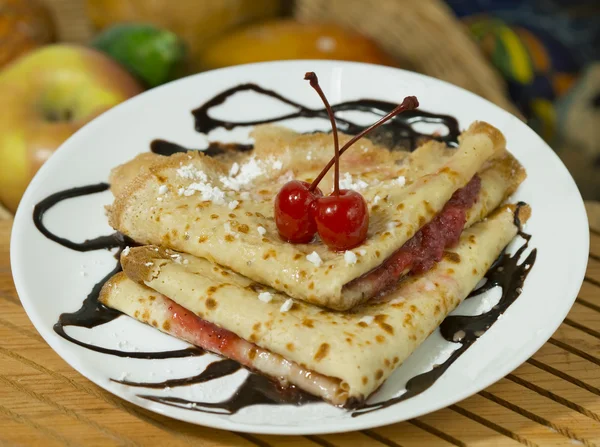 stock image French Strawberry Crepes