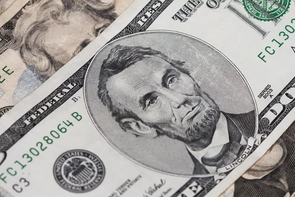 Abraham Lincoln Five Dollar Bill — Stock Photo, Image