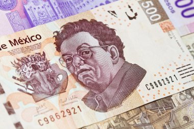 New mexican 500 bill Diego Rivera clipart