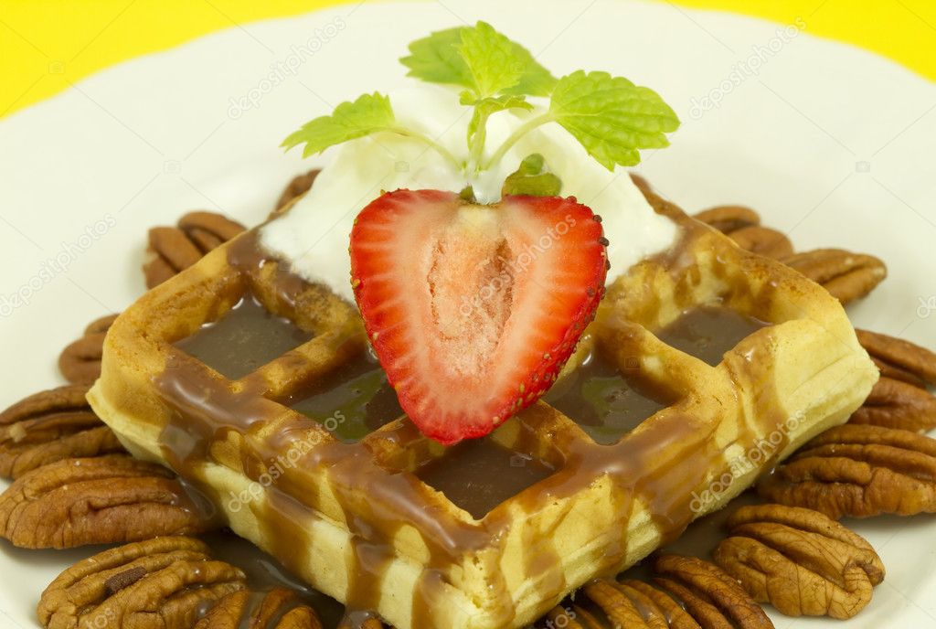 Nut Strawberry Waffle Front View