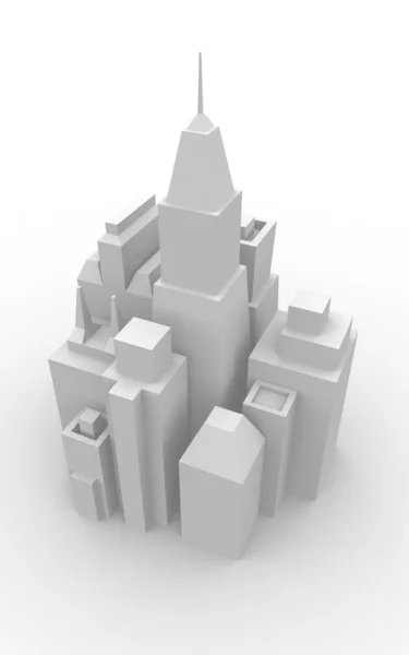 市中心的城市景观的模型的视图 — 图库照片