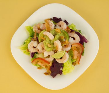 karides salatası Üstten Görünüm