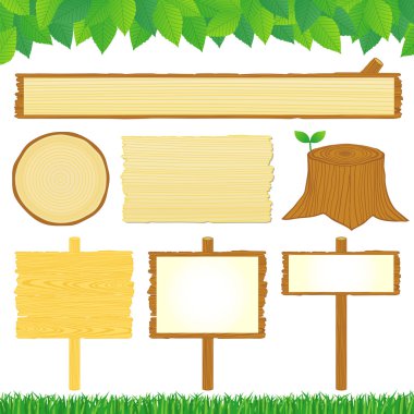 Wooden signs clipart