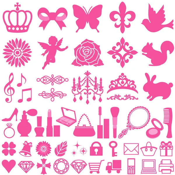 Beauty icons — Stock Vector
