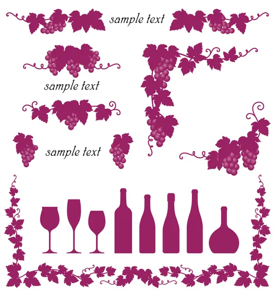 Ilustración decorativa de uva — Vector de stock