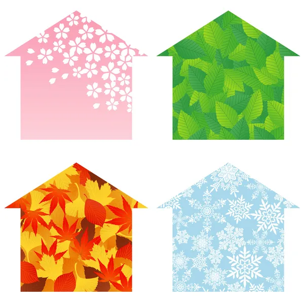 Haus vier Jahreszeiten — Stockvektor