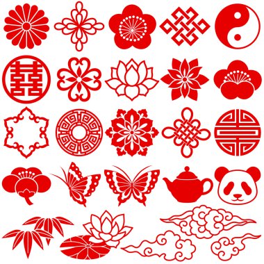 Chinese decorative icons clipart