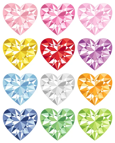 Colorful heart diamond — Stock Photo, Image