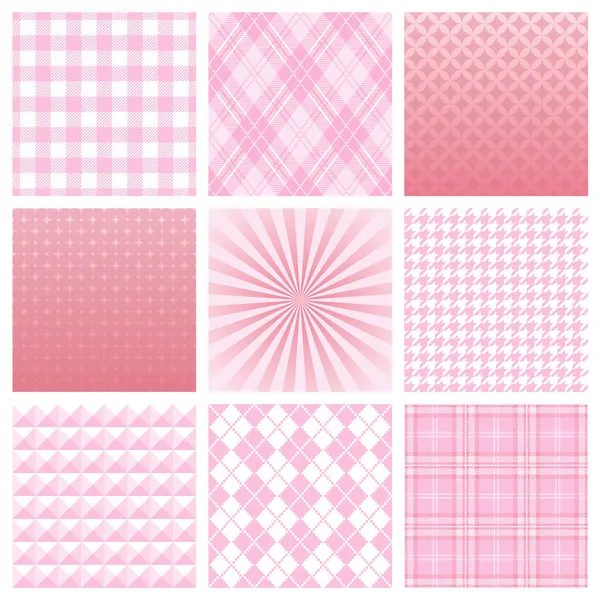 Zestaw Ilustracji Różowych Wzorów — Zdjęcie stockowe