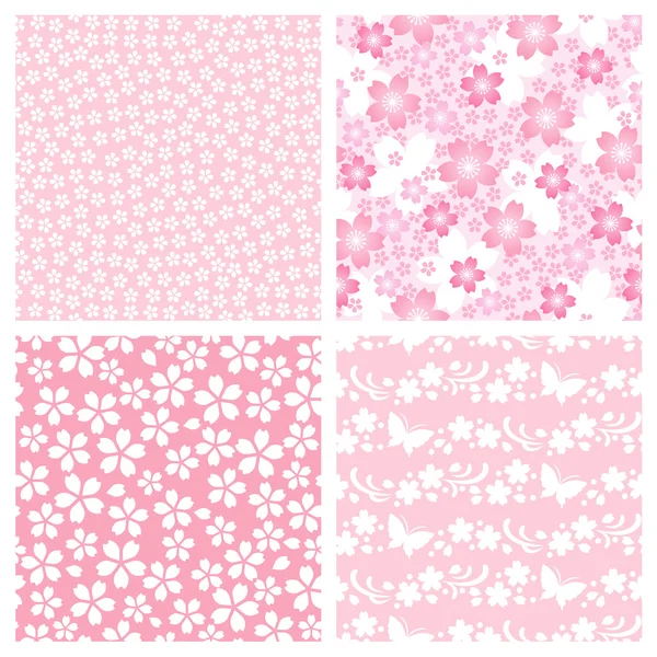 Reihe Von Kirschblütenmustern Illustration — Stockfoto