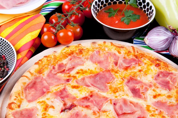 Pizza Ham — Stockfoto